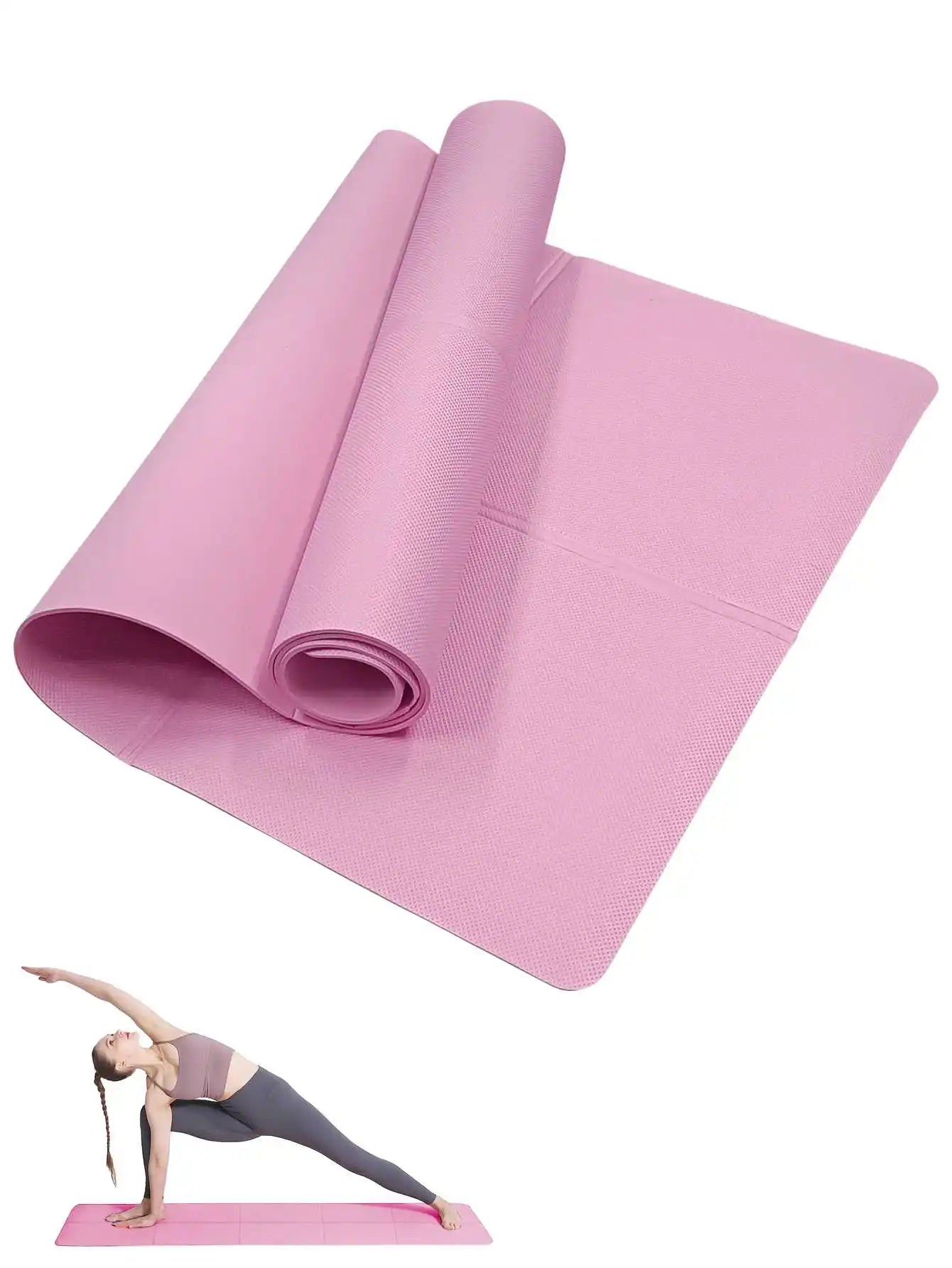 Non-Slip Yoga Mat for Women - 3/4/6mm Thick, Travel-Friendly, Home Gym Workout Pink / 3mm