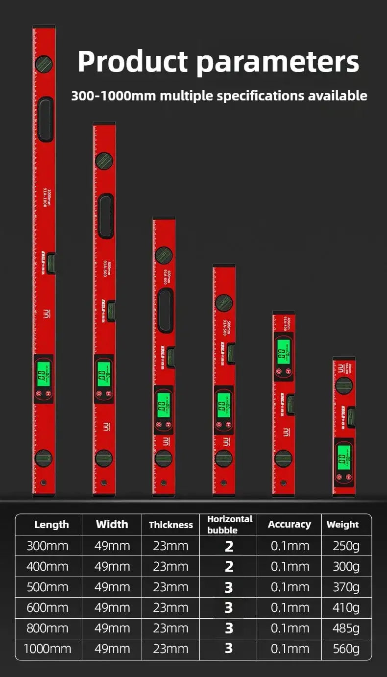 30 40 50 Cm Digital Level Ruler Magnetic Angle Meter
