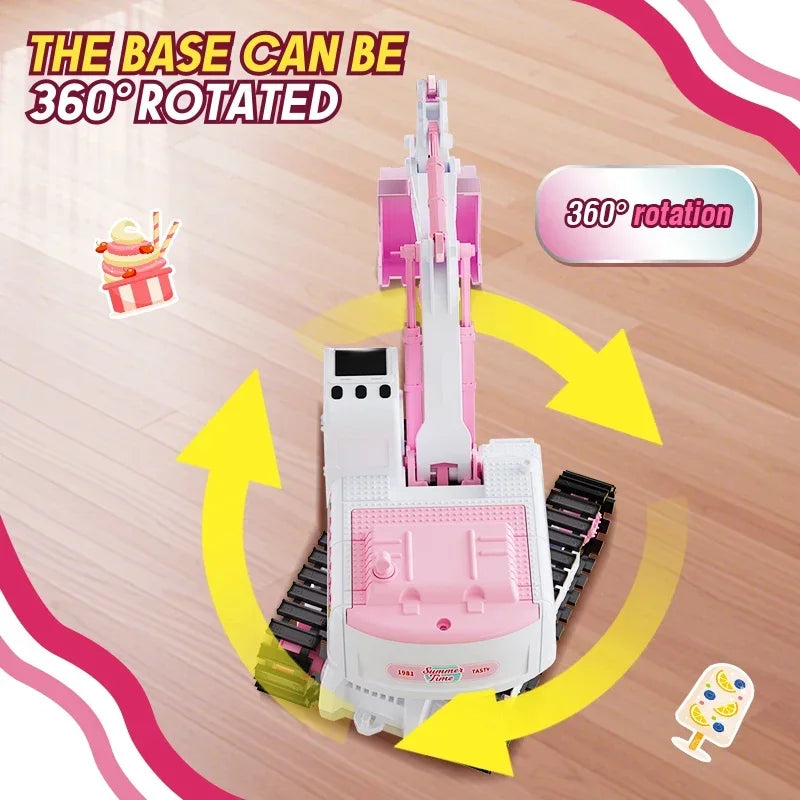 Pink RC Excavator for Girls 1/24 &ndash; Remote Control Digger