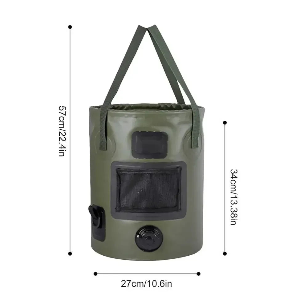 25L Portable Foldable Bucket &ndash; Waterproof Outdoor Water Storage mud green