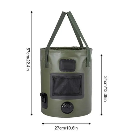 25L Portable Foldable Bucket &ndash; Waterproof Outdoor Water Storage mud green