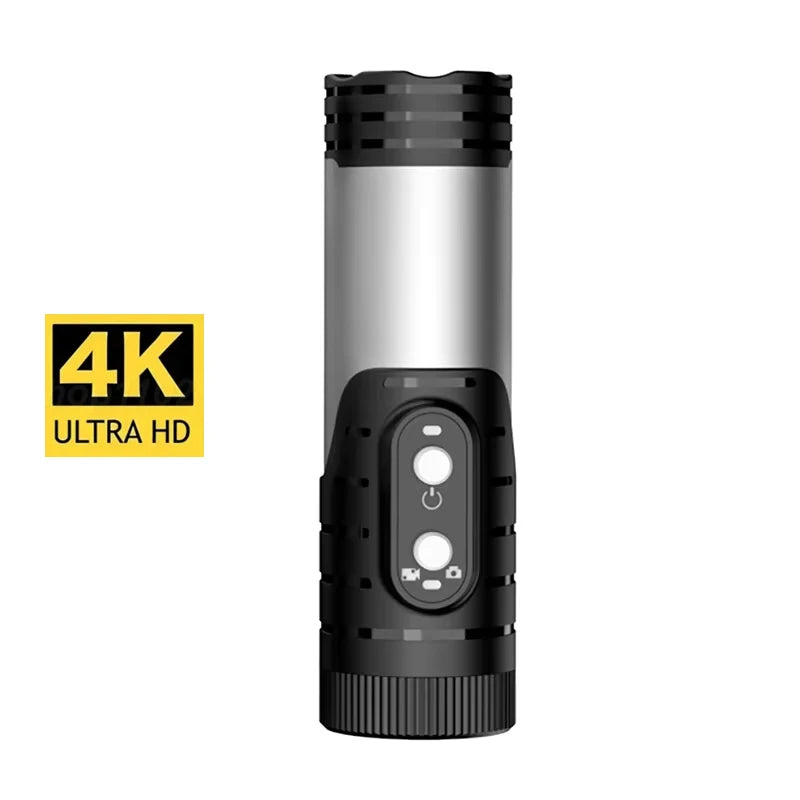 Luxuglow 4K Action Camera &ndash; Waterproof and Anti Shake Silver-4K / with 128GB Card