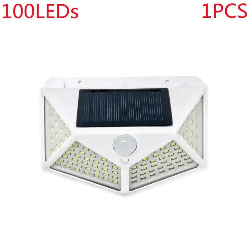 Outdoor 100 LED Solar Light Motion Sensor Waterproof Sunlight Garden Decoration Street Lights Solar Powered Lantern Wall Lamp White 100LEDs 1Pcs