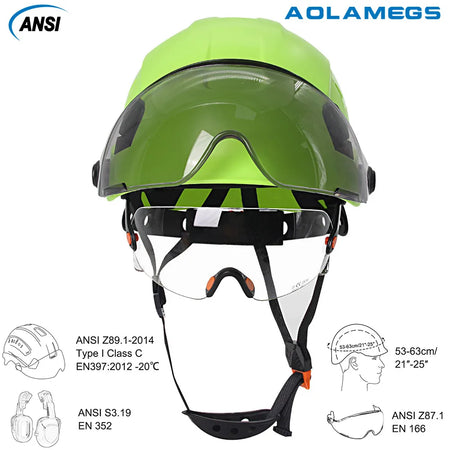 CE Safety Helmet With Double Goggles &ndash; Comfortable All Day