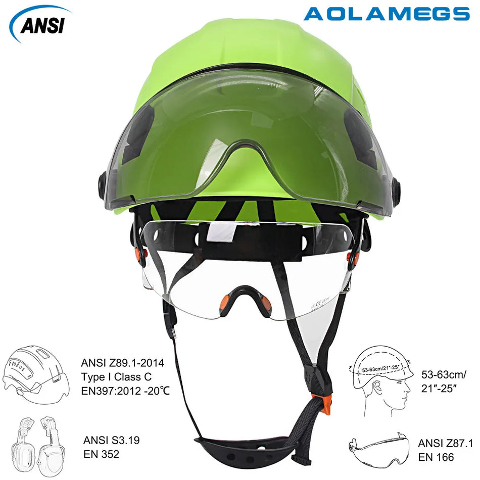 CE Safety Helmet With Double Goggles &ndash; Comfortable All Day