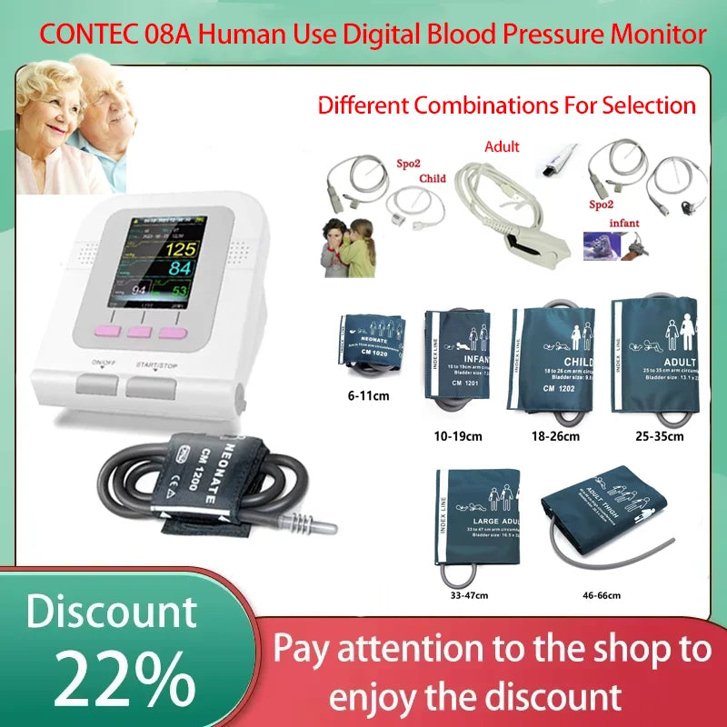 Monitor de tensiune arterială digital Contec 08A cu display LCD