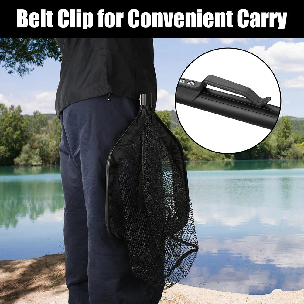 Floating Fishing Net with Telescopic Pole - Easy Catch &amp; Release for Saltwater and Freshwater