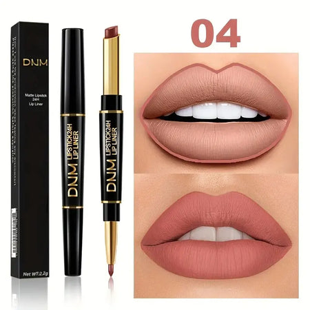 Double-ended Waterproof Lipstick &amp; Liner - High Pigment for Lasting Colour
