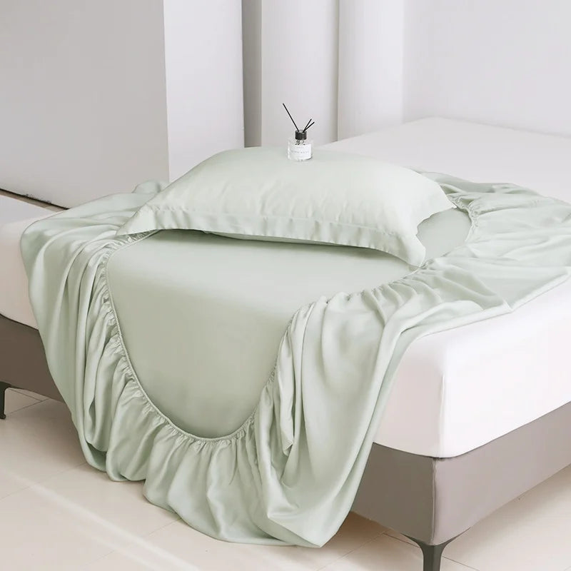 Bamboo Fiber Bedding Set 600TC &ndash; Luxurious Cooling Comfort green / King