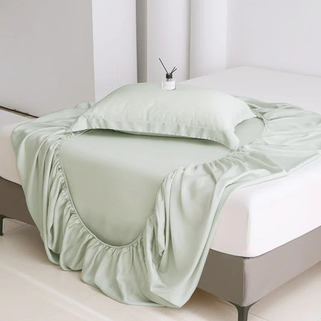Bamboo Fiber Bedding Set 600TC &ndash; Luxurious Cooling Comfort green / King
