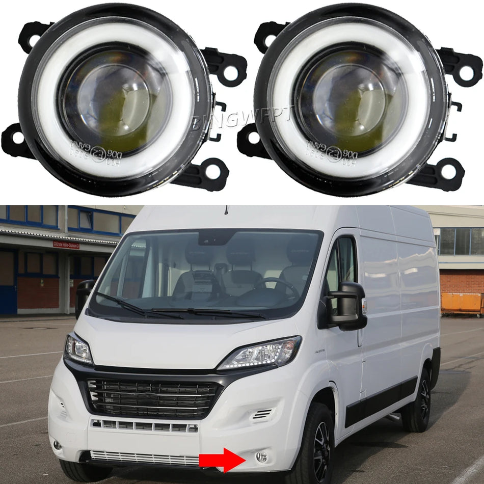 LED Fog Light Assembly for Fiat Panda, Front Bumper Fog Lamp DRL Daytime Running