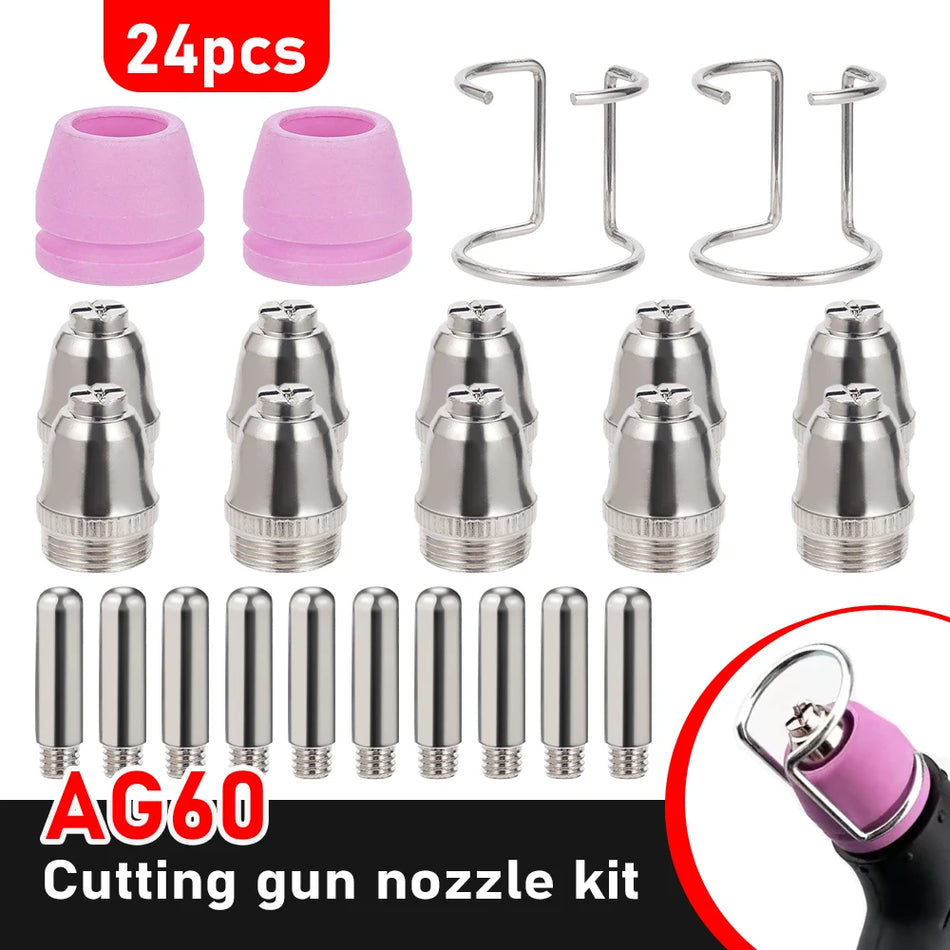 Plazminio Pjovimo Antgalio Priedai AG60 24 Vnt. Rinkinys