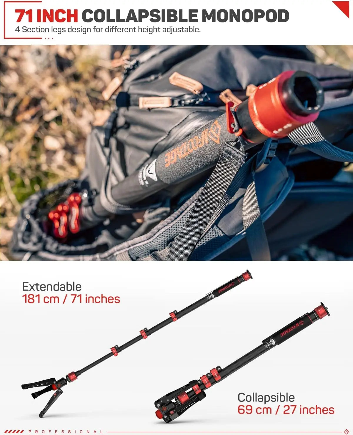 IFootage Cobra 3 C180F K5S 71In Carbon Monopod &ndash; Fluid Head