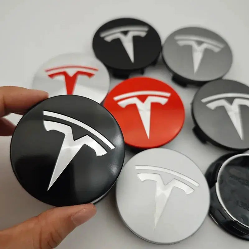 4 pcs/set suitable for Tesla Model 3 Y S X wheel center cap badge, modified wheel hub cap ABS 56mm Tesla original car wheel cent by InterCyprus Trading Ltd