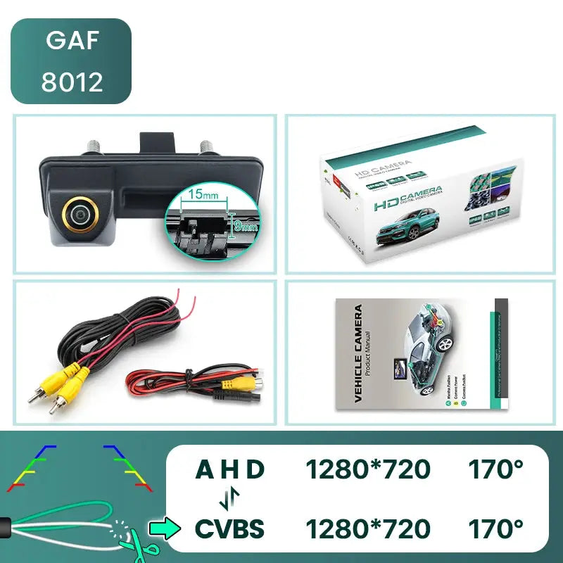HD 1080P Rear View Camera With Lines For VW Skoda Audi A3 A4 by InterCyprus Trading Ltd