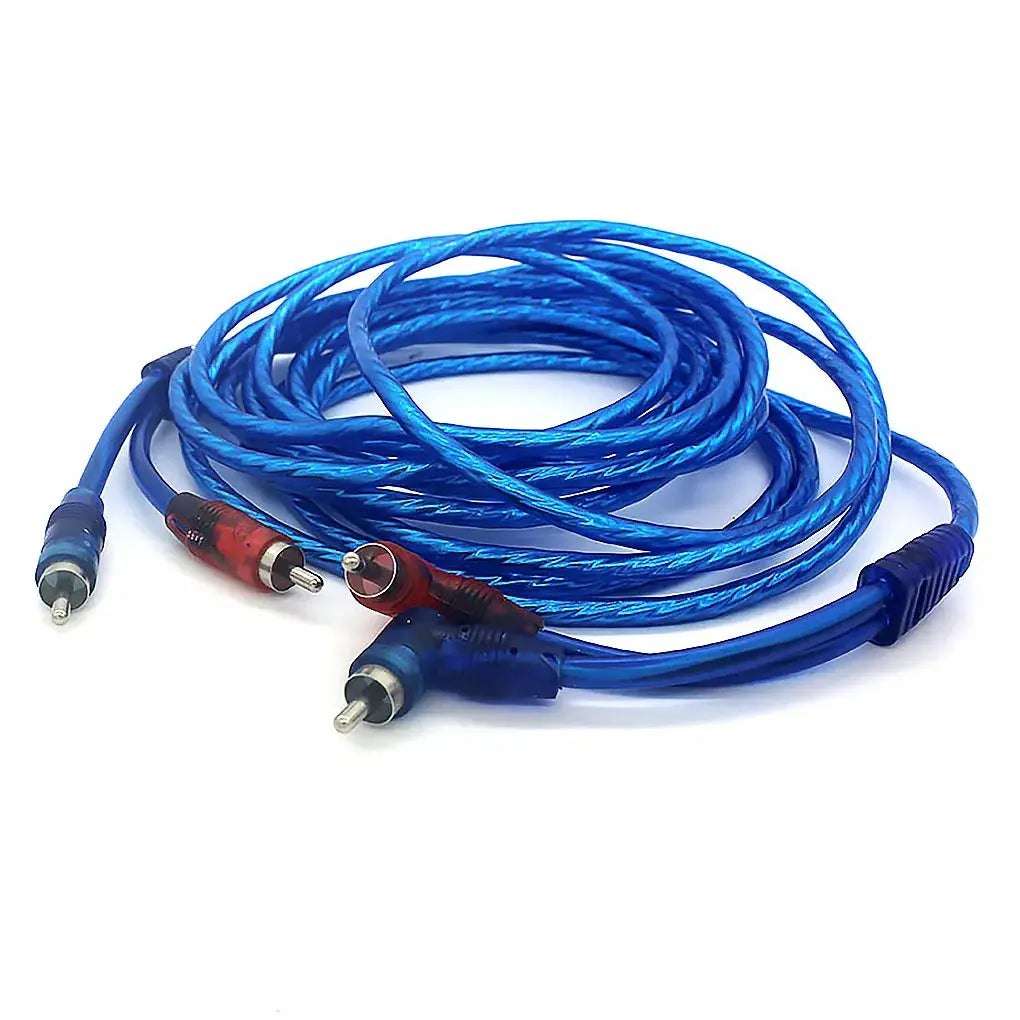 Automotive pure copper audio cable car audio system modification subwoofer amplifier 2 RCA to 2 RCA wire signal cable by InterCyprus Trading Ltd