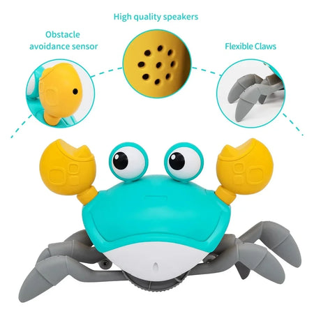 Interactive Musical Electric Crab Toy for Toddlers - Crawling, Educational &amp; Fun Christmas Gift