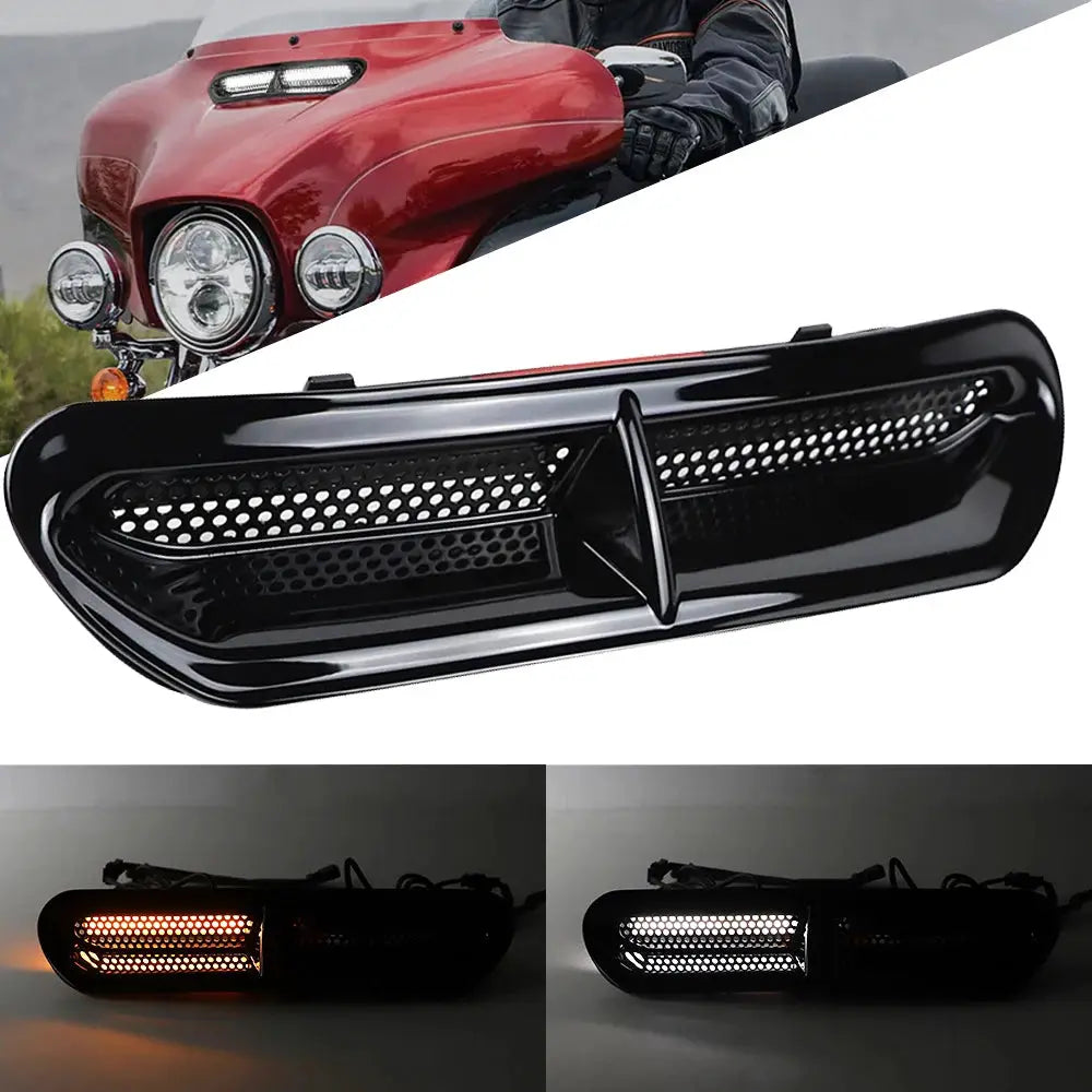 LED Fairing Vent Trim Insert Light DRL Turn Signal Light for Touring Street Glide Ultra Limited 2014-2024 Motorcycle Accessories by InterCyprus Trading Ltd