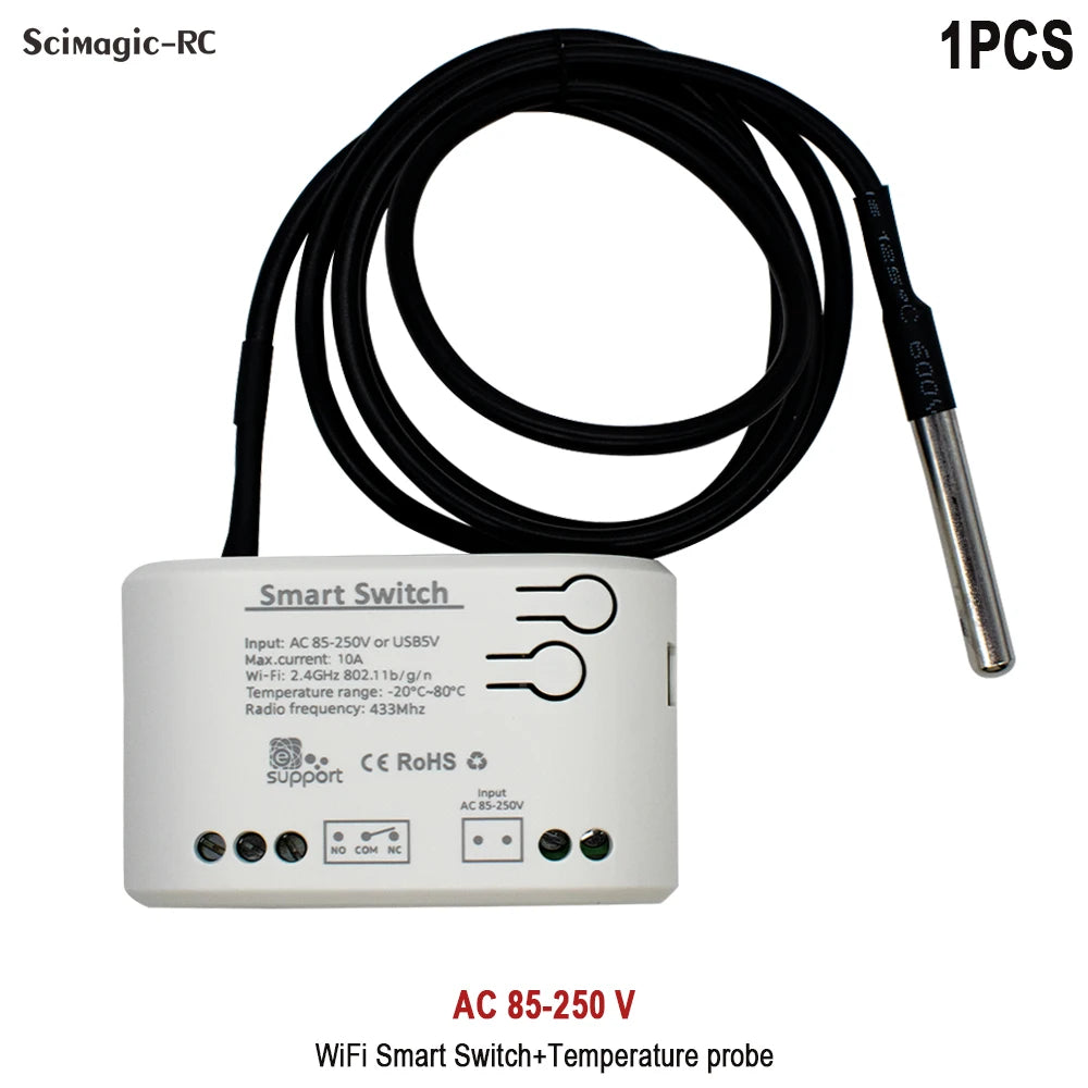 Ewelink WiFi Smart Temperature Switch with Energy Monitoring AC 85-250V