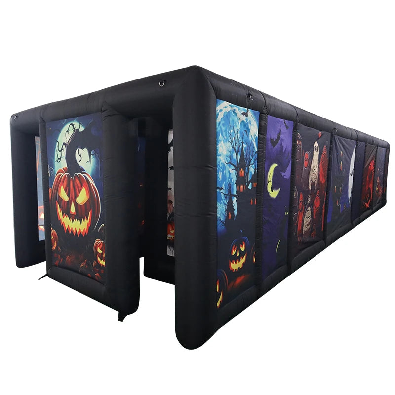 Μαύρος Τρομακτικός Φουσκωτός Λαβύρινθος Κολοκύθα Χαλοουίν Στοιχειωμένο Σπίτι