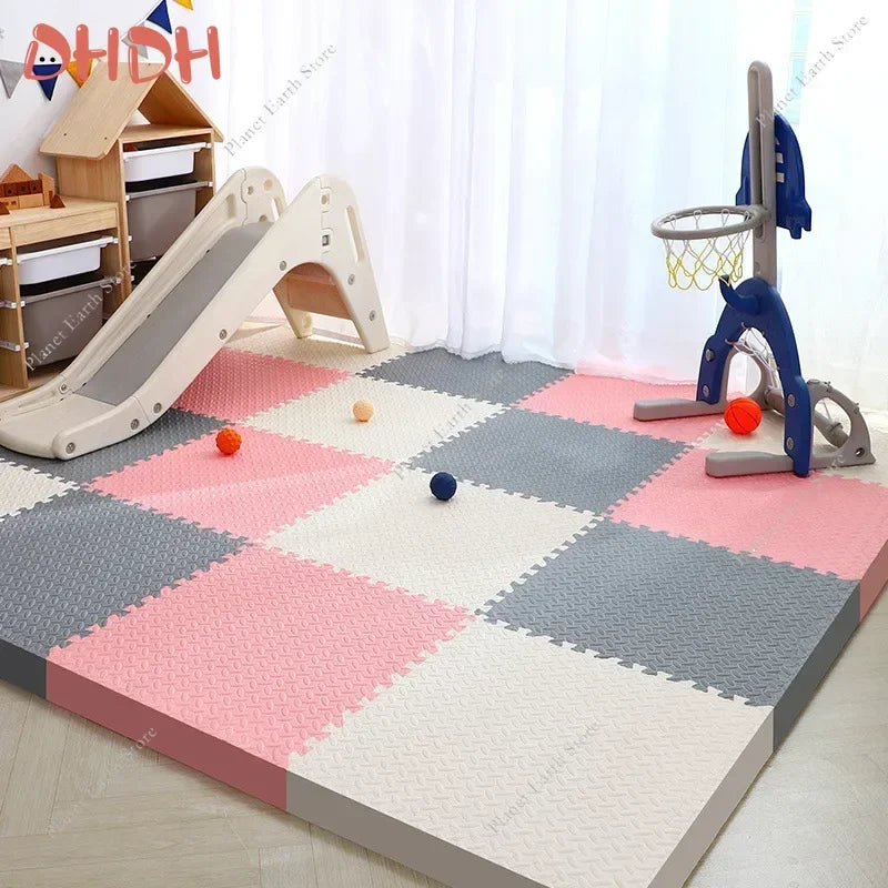 6-Piece 2.5cm Thick EVA Foam Puzzle Mats for Baby, Interlocking Floor Tiles