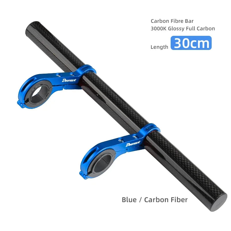 Deemount 20CM Bicycle Handlebar Extender &ndash; Durable Alloy Carbon Fiber Support Blue and Fiber 30CM / CHINA