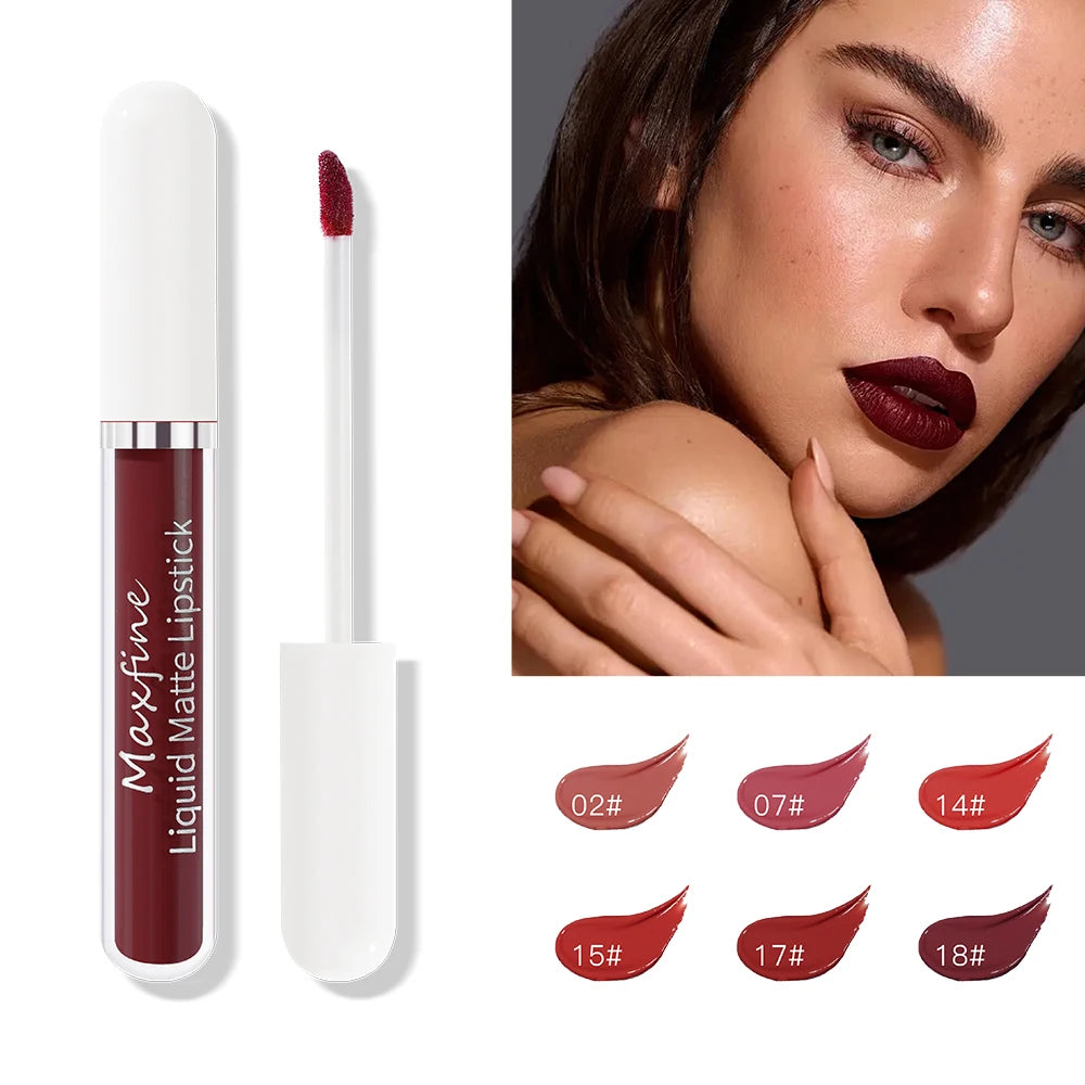 MAXFINE Waterproof Matte Liquid Lipstick - Long-lasting &amp; Moisturising