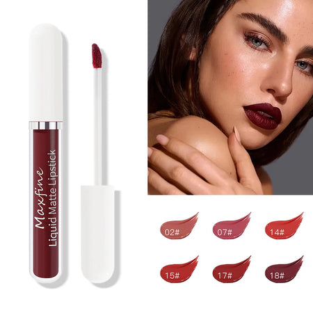 MAXFINE Waterproof Matte Liquid Lipstick - Long-lasting &amp; Moisturising