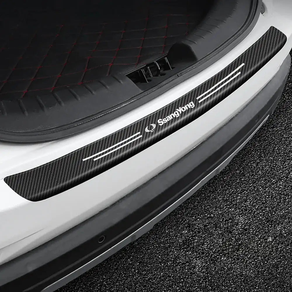 Carbon Fibre Car Trunk Bumper Guard Sticker For Ssangyong