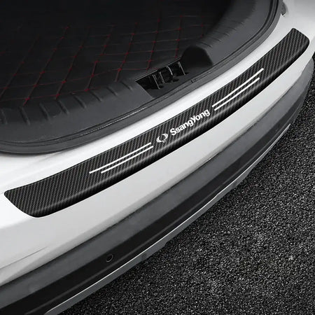 Carbon Fibre Car Trunk Bumper Guard Sticker For Ssangyong
