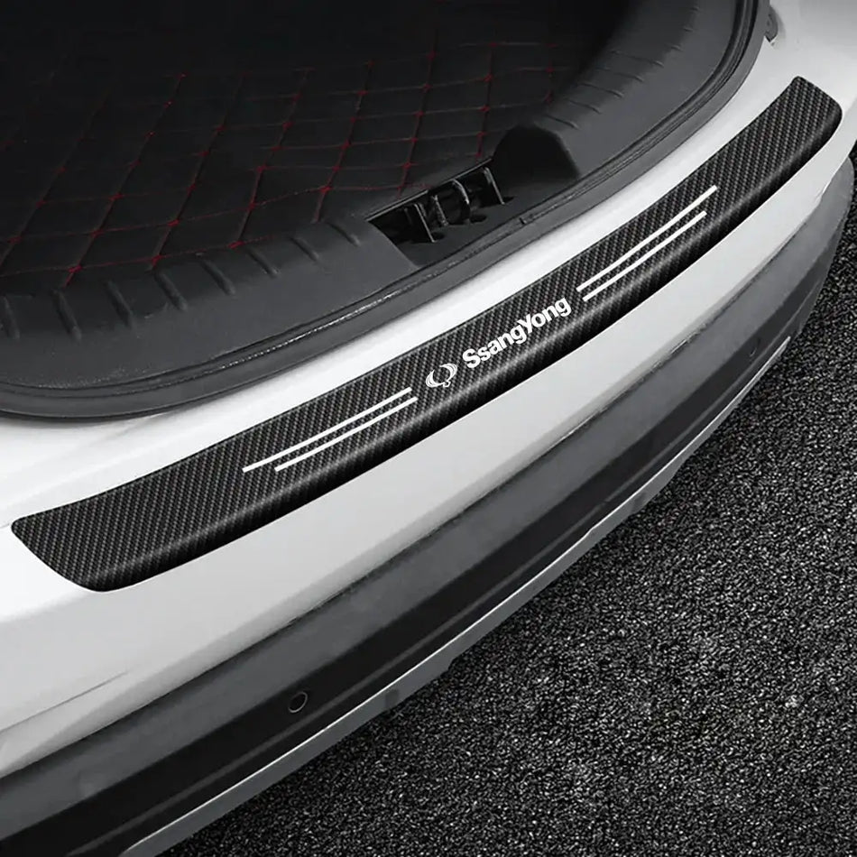 Carbon Fibre Car Trunk Bumper Guard Sticker For Ssangyong