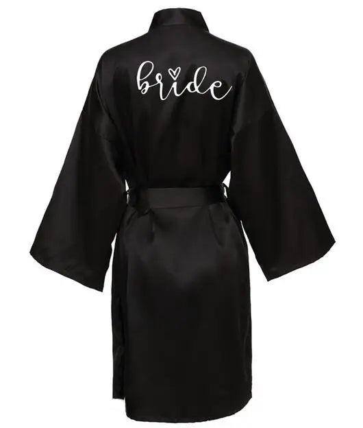 Elegant Team Bride Satin Robe for Weddings