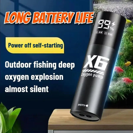 Aquarium Air Pump &ndash; USB Rechargeable Quiet Operation