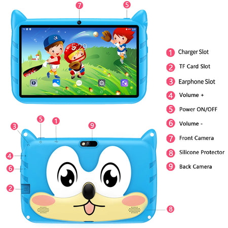 BDF 7 Inch Kid Tablet Android 13 &ndash; High Performance with 5G WiFi and 1TB Expandable Storage