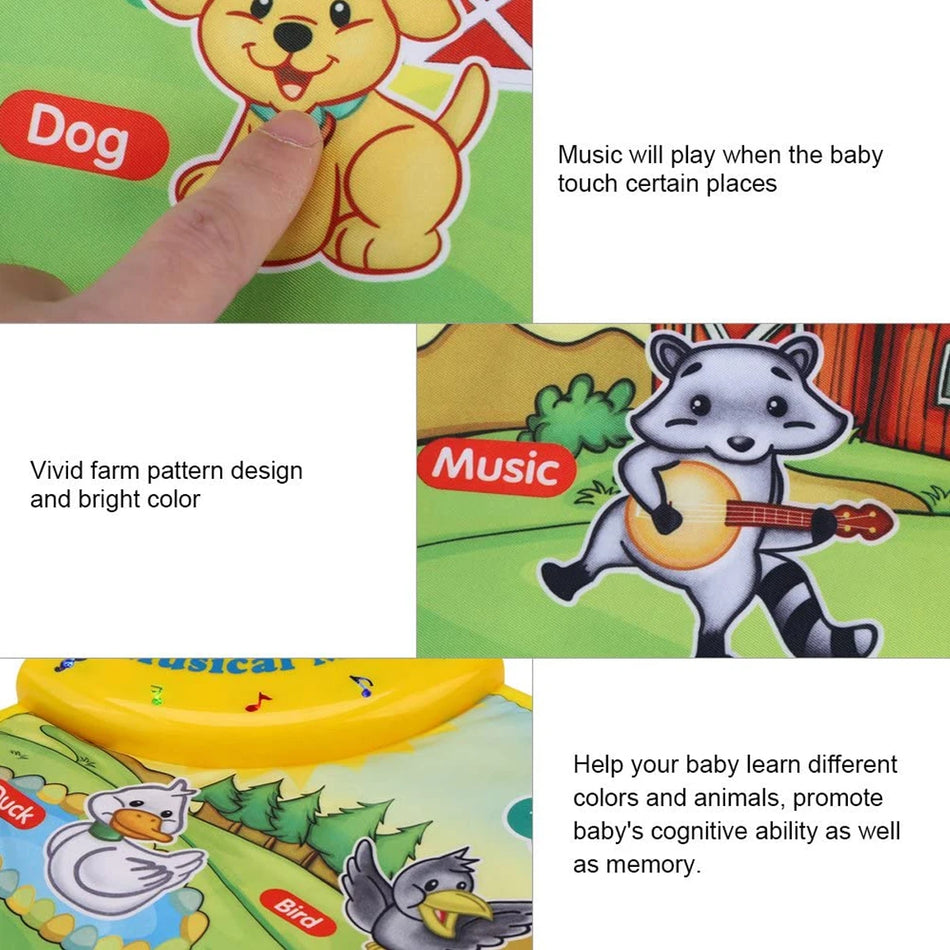 Musical Piano Mat 60x39cm &ndash; Interactive Educational Toy with Animal Sounds