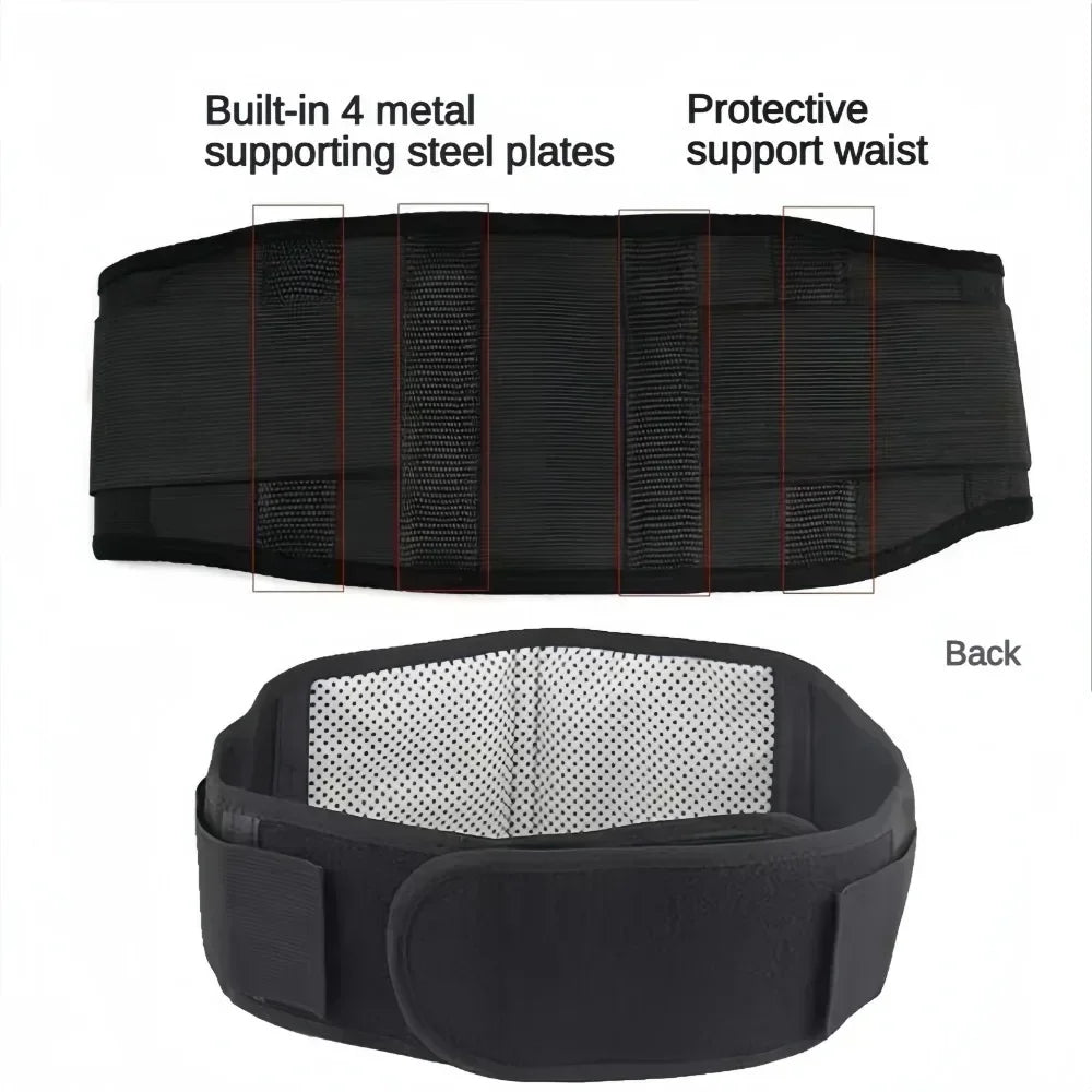 Adjustable Waist Tourmaline Self Heating Magnetic Therapy Back Support Belt &ndash; Enhanced Lumbar Support and Pain Relief