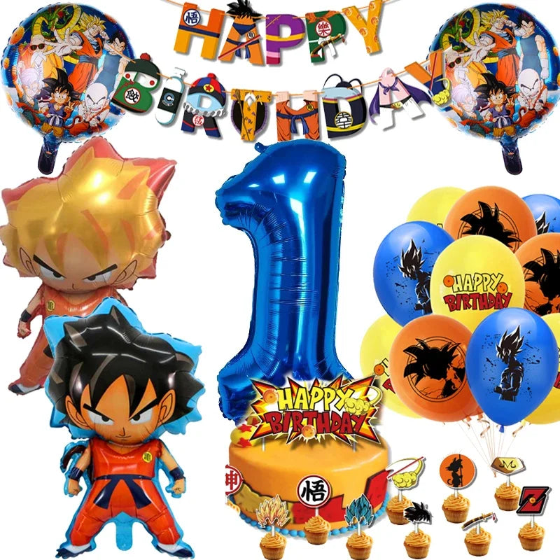 Party Supplies - Goku Theme Birthday Decorations &amp; Gifts Set-46pcs-1 / CHINA