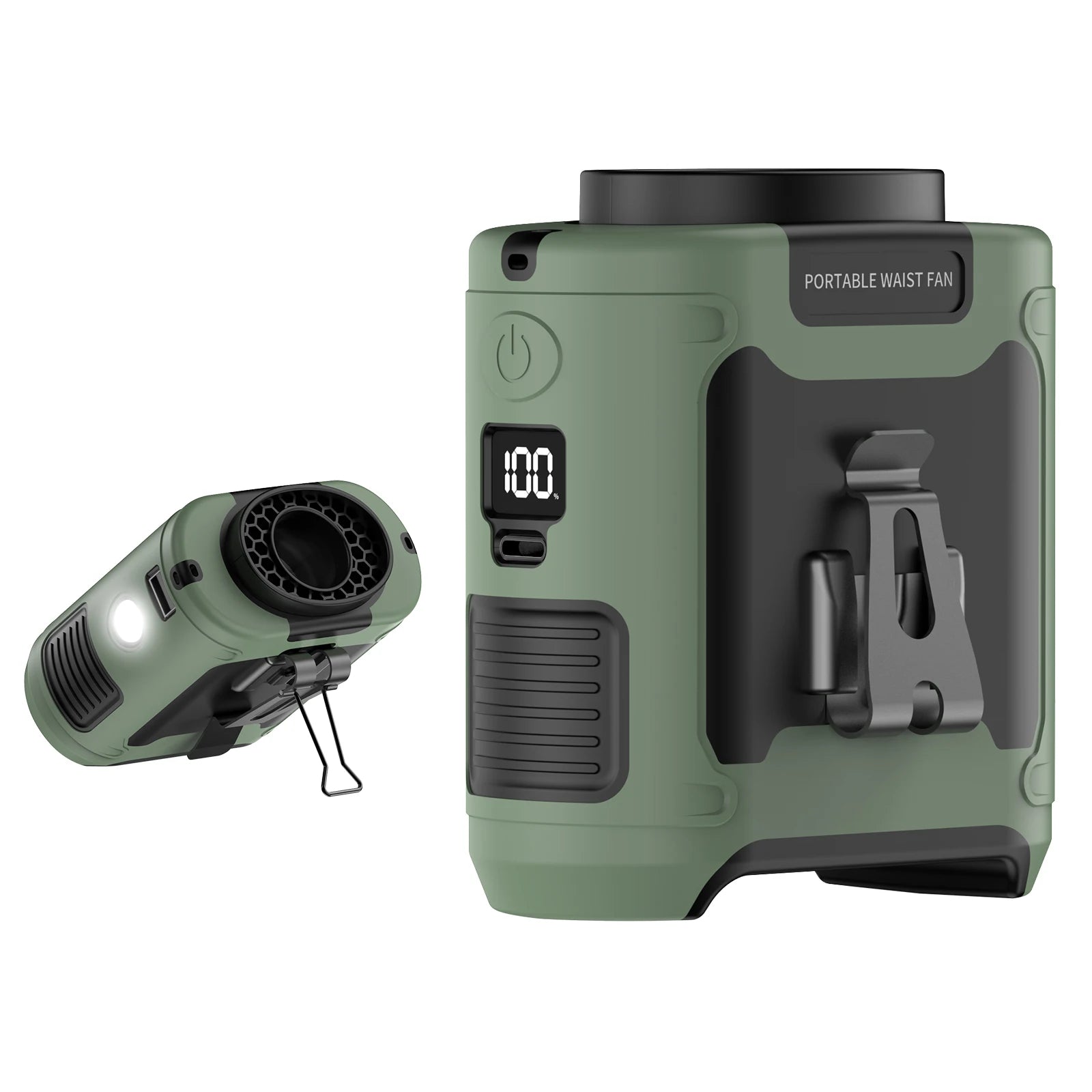 Socoolfan 20000mAh &ndash; Powerful Portable Neck Fan with Power Bank 10000mAh Green