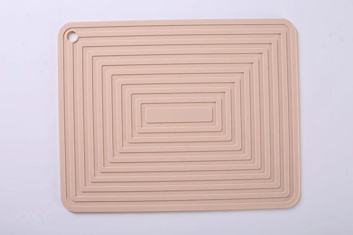 Silicone Pot Mat &ndash; Thickened Heat Insulation and Non-Slip Design apricot / 28x22cm / Rectangular