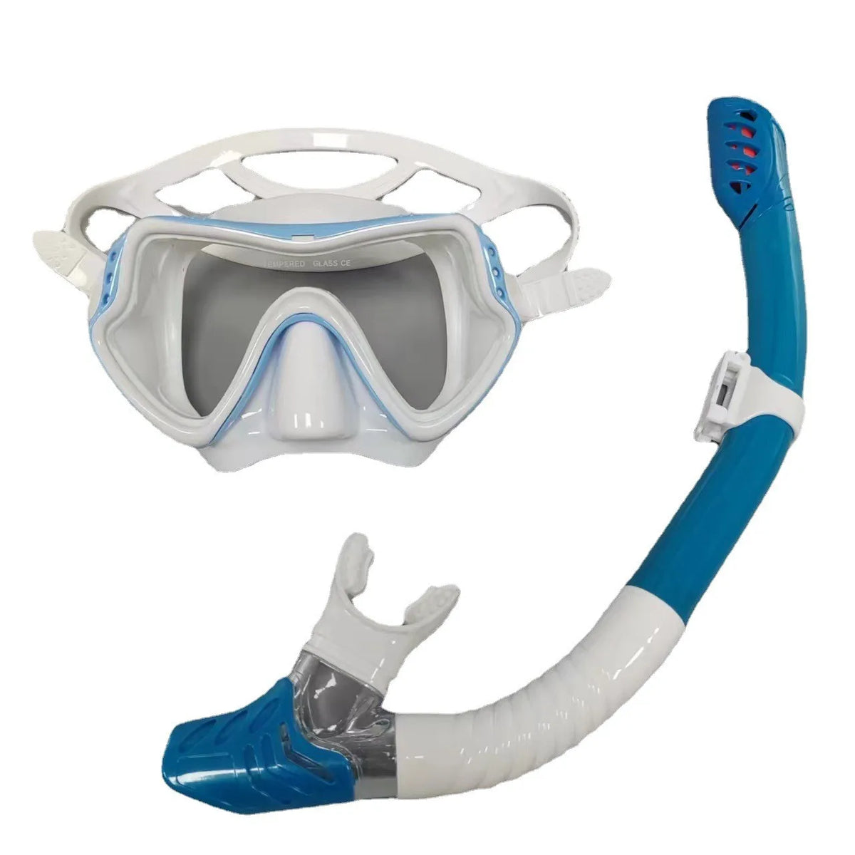 Professional Silicone Scuba Diving Mask - Anti-Fog, UV Protection, Waterproof for Adults 306198 blue white / CHINA