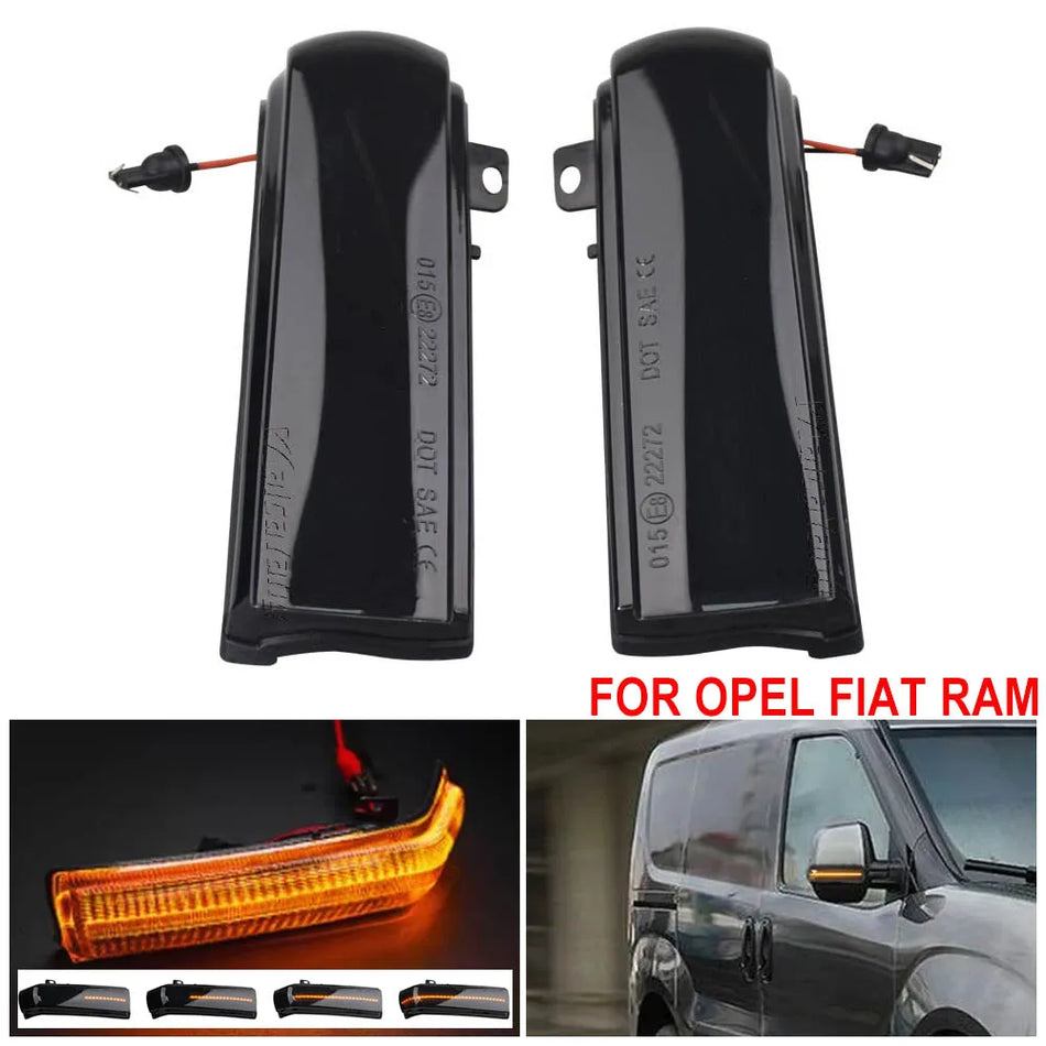 LED Dynamic Side Mirror Blinker For Fiat Doblo Opel Combo D Ram