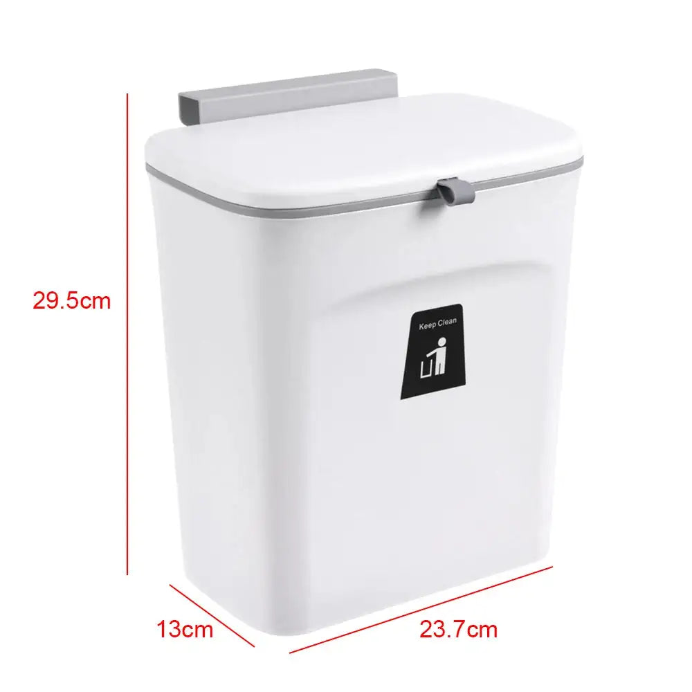 9L Kitchen Sliding Lid Trash Can Gray White &ndash; Space Saver WHITE / GERMANY