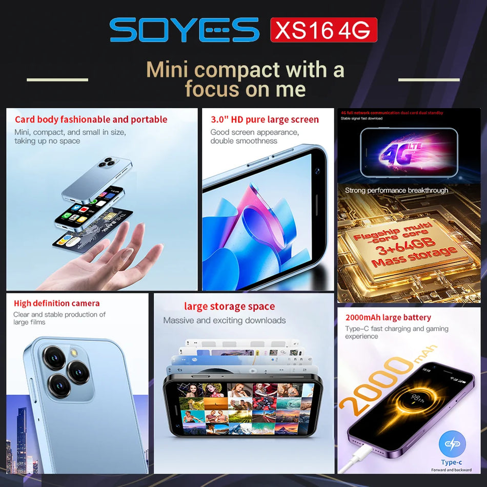 SOYES XS16 Mini 4G Smartphone &ndash; Ultra Slim 3-Inch Display