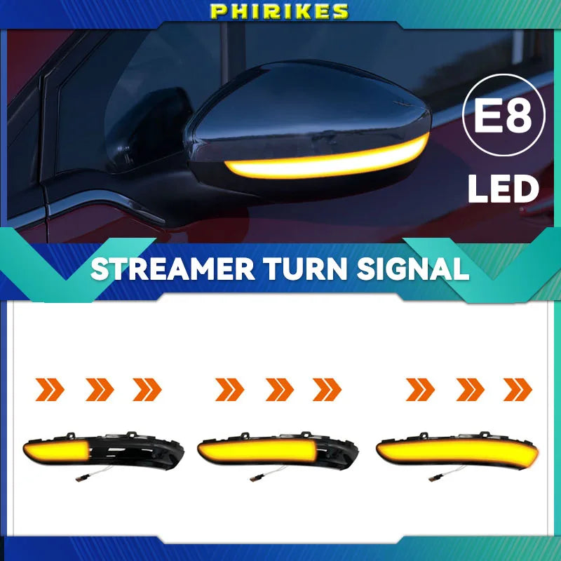 Динамический светодиодный указатель поворота на боковом зеркале для Peugeot 208 2008 C3