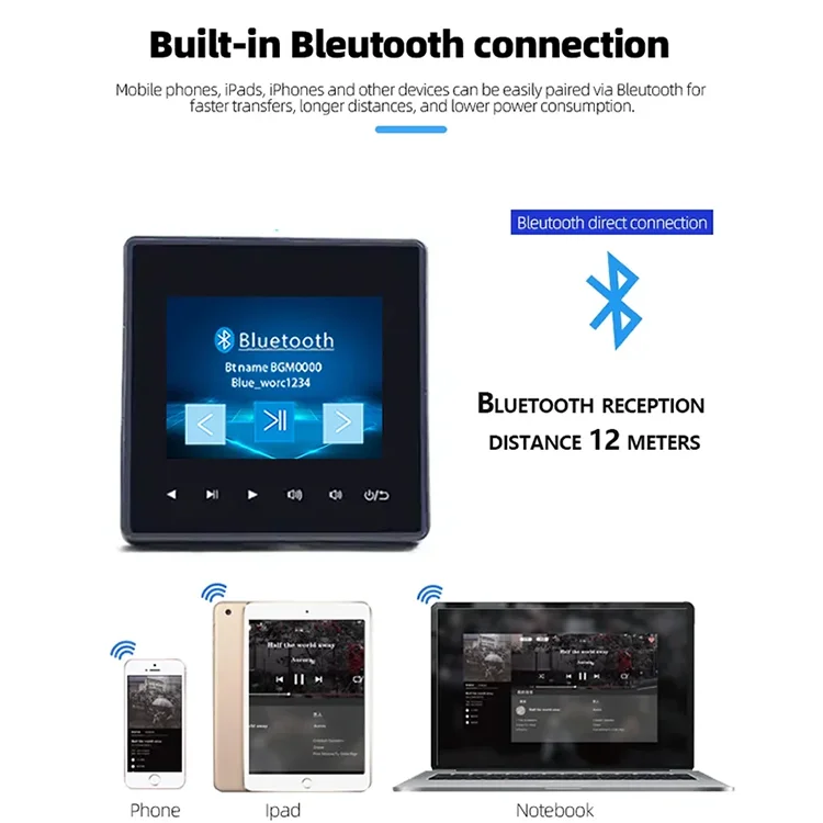 CEKPINL Bluetooth Wall Amplifier with Touch Control and Multi-Channel Output
