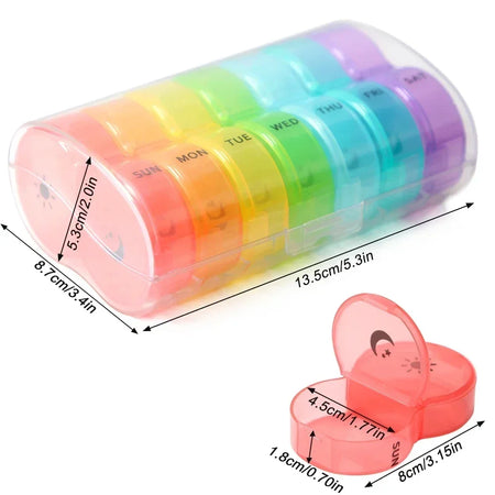 14-Compartment Weekly Pill Organizer for Vitamins, Supplements, and Medicine - BPA-Free, Multi-Purpose Travel Case