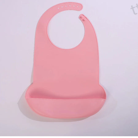 Silicone Baby Bib &ndash; Soft Material for Easy Cleaning big pink