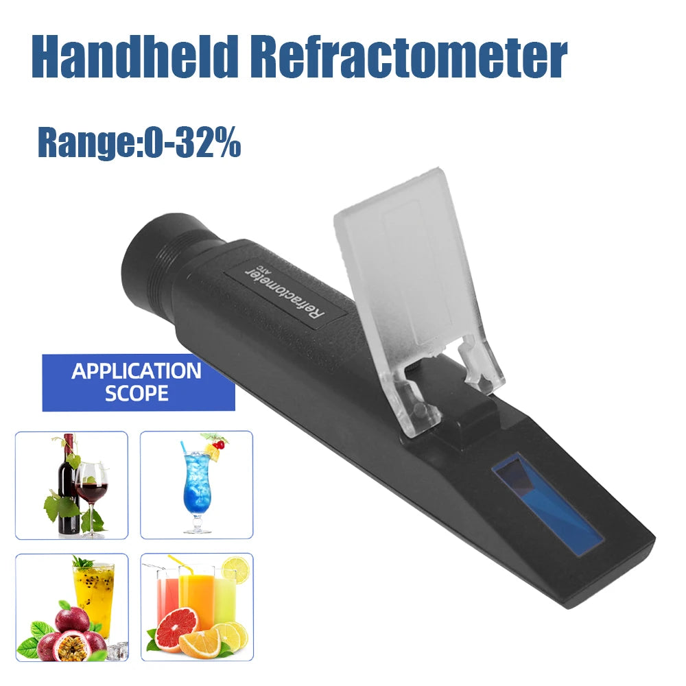 Refractometer Percentage Handheld Refractometer 0-32% Refractometer Portable Sugar Brix Meter ...