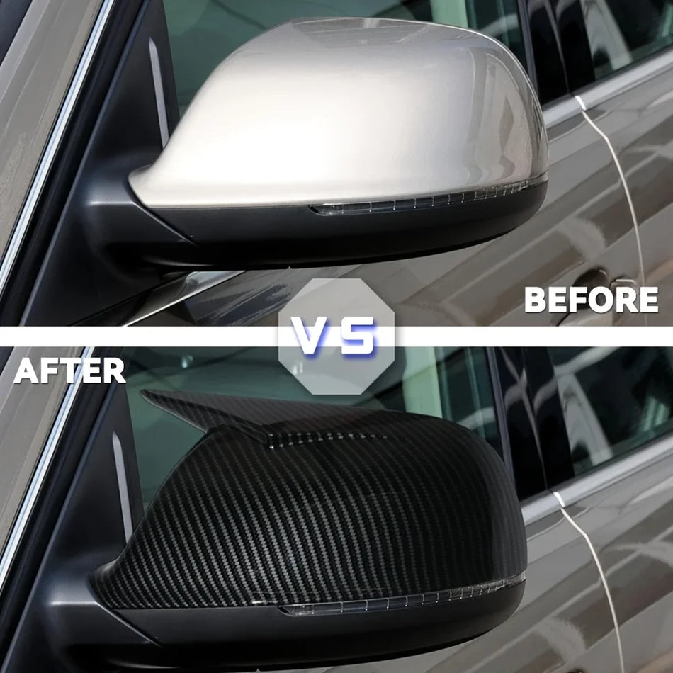 Coperture Caps Specchietto Laterale Posteriore Nero Lucido Carbon Look per Audi Q5 Q7 SQ5 8R