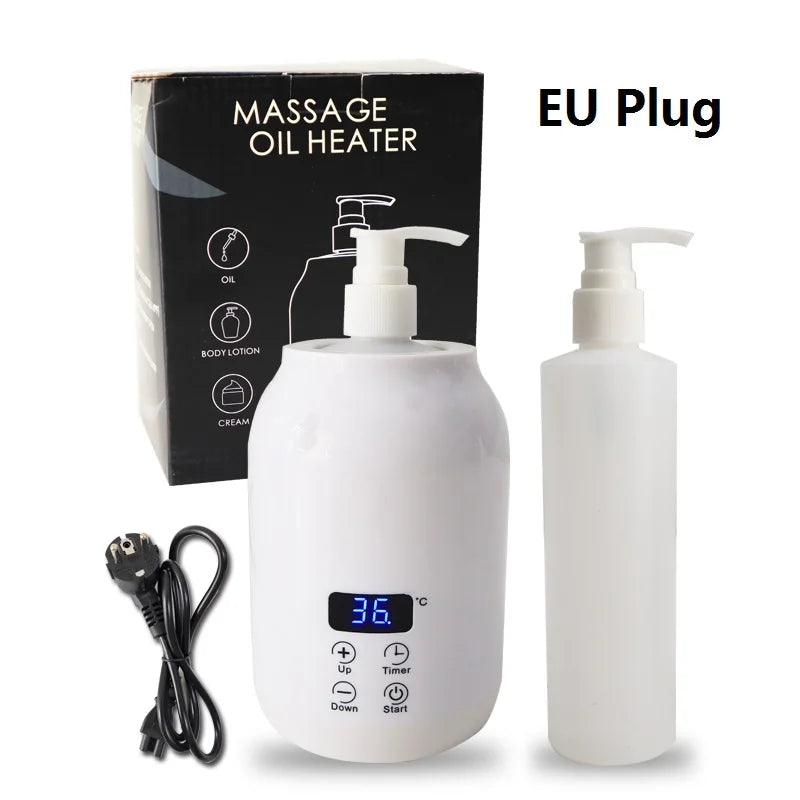 250ML Electric Massage Oil Warmer &ndash; Digital LED Touch Screen White EU Plug / 250ml